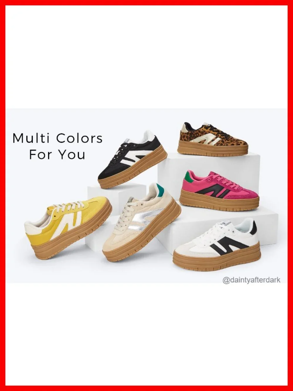 Women Platform Sneakers Faux Leather Suede Slip Resistant Cushioned